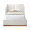 Ilaria Cream Boucle Fabric Upholstered Twin Bed (3 Boxes)