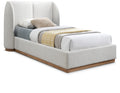 Ilaria Cream Boucle Fabric Upholstered Twin Bed (3 Boxes)