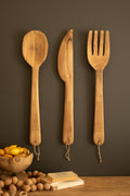 Set of Three Carved Wood Utensils