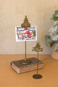 Set of Two Christmas Tree Card Clips on Stands