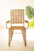 Iron and Seagrass Arm Chair
