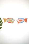 Set of Two Colorful Wood Fish Wall Art