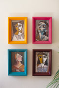 Set of Four Framed Cubist Paintings