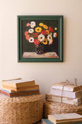 Green Framed Still Life Painting