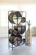 Iron and Glass Circles Shelving Unit