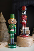 Set of Two Painted Metal Christmas Dog Nutcrackers