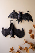 Set of Two Painted Metal Halloween Bats