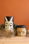 Set of Two Frankenstein and Bride Resin Planters