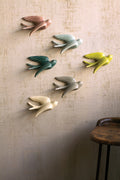 Set of Six Hanging Ceramic Swallows
