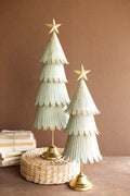 Set of Two Antique Gold Metal Christmas Topiaries