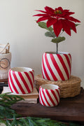 Set of Three Concrete Candy Cane Planters