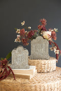 Set of Two Halloween Cement Rip Planters