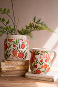 Set of Two Cement Pitcher and Vase - Pomegranites