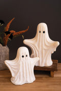 Set of Two Cement Halloween Ghosts