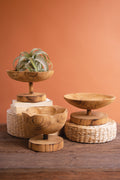 Set of Three Wooden Compotes - One Each Design