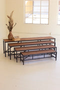 Set of Four Metal and Wood Display Risers