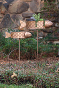 Set of Two Metal Fish Planter Yard Stakes "“ Copper Finish