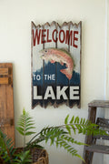 Welcome to The Lake Sign with Trout