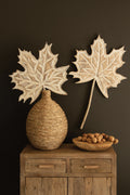 Hand-Carved Paulownia Wood Maple Leaf