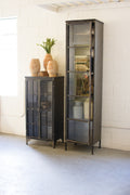 Iron and Glass Two Door Apothecary Cabinet