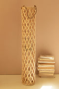 Tall Cylinder Willow Lantern with Glass Insert - Natural 47"T
