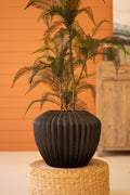 Short Stone Composite Urn - Black