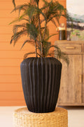 Tall Stone Composite Urn - Black