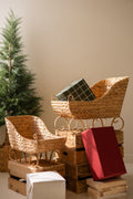 Set of 2 Water Hyacinth Christmas Sleighs