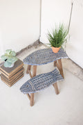 Set of Two Wooden Fish Stools