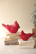 Set of Two Painted Metal Christmas Cardinals (Min 2)