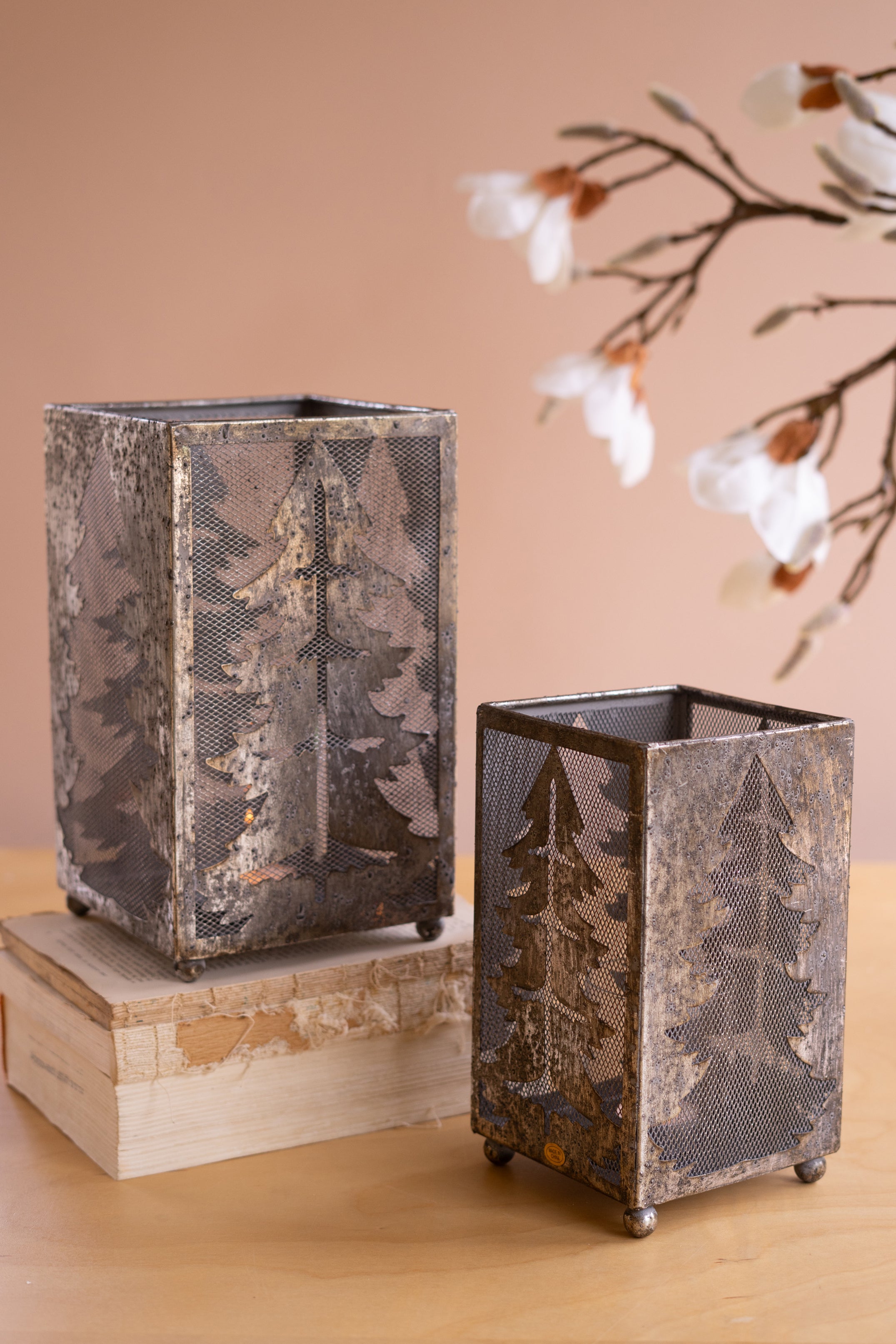 Set of Two Christmas Tree Luminaries