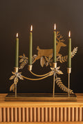 Metal Reindeer Taper Candelabra