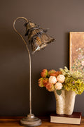 Rustic Metal Table Lamp - Flower