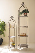 Set of Two Round Multi Tiered Iron Display Stand