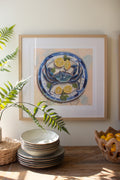 Framed Crab Dinner Painting