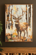 Framed Paint Over Print - Deer