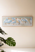 Framed Paint Over Print - Eight Shore Birds