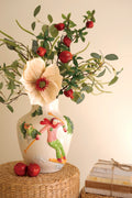 Ceramic Christmas Vase with Skier