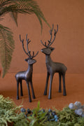 Set of Two Cast Iron Reindeer