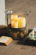 Giant Glass Candle Cylinder with Rustic Insert