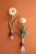 Set of Two Painted Metal Flower Wall Sconces