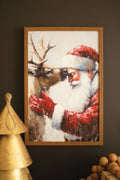 Framed Canvas Paint Over Print - Santa and Deer