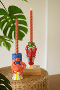 Set of Two Ceramic Lobster and Crab Taper Candle Holder