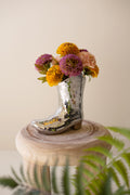 Ceramic and Mosaic Mirror Boot Vase