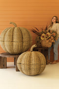 Set of Two Giant Seagrass Pumpkins - 41"Dx35"T