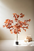 Artificial Autumn Birch Tree in A Black Pot