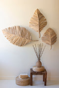 Set of Three Teakwood Leaves Wall Art