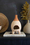 Ivory-Dipped Tabletop Clay Chiminea Insense Burner