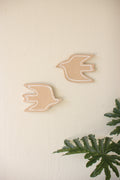 Set of Two Clay Bird Wall Decor