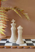 Set of Two Grey-Wash Chess Pieces